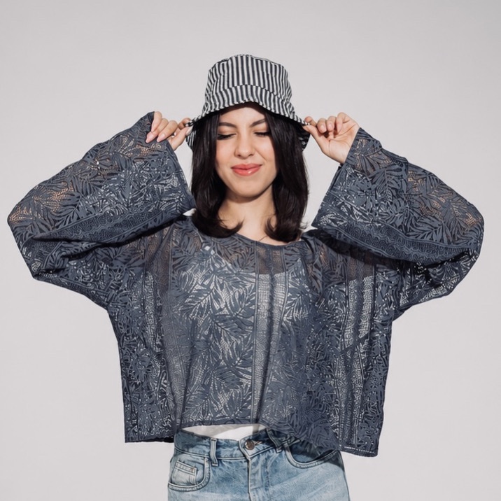 Noir Bloom Blouse