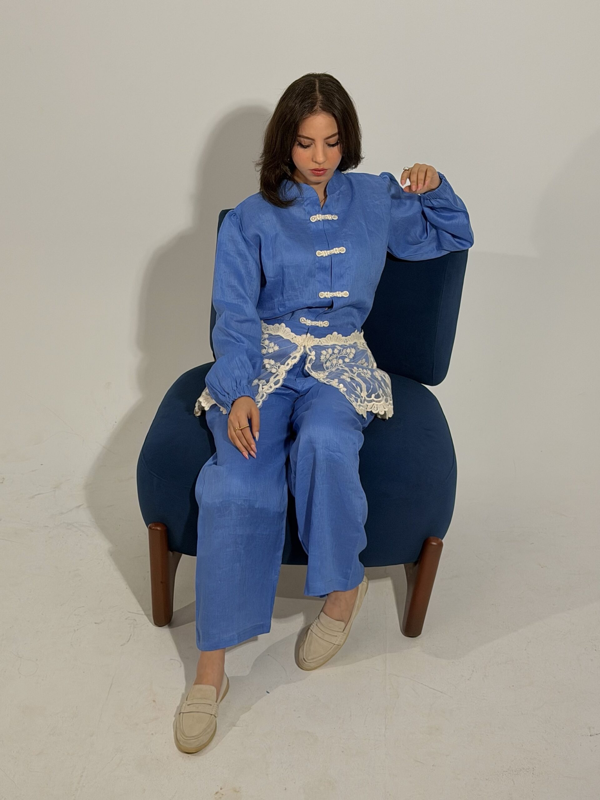 Royal Blue Linen Set