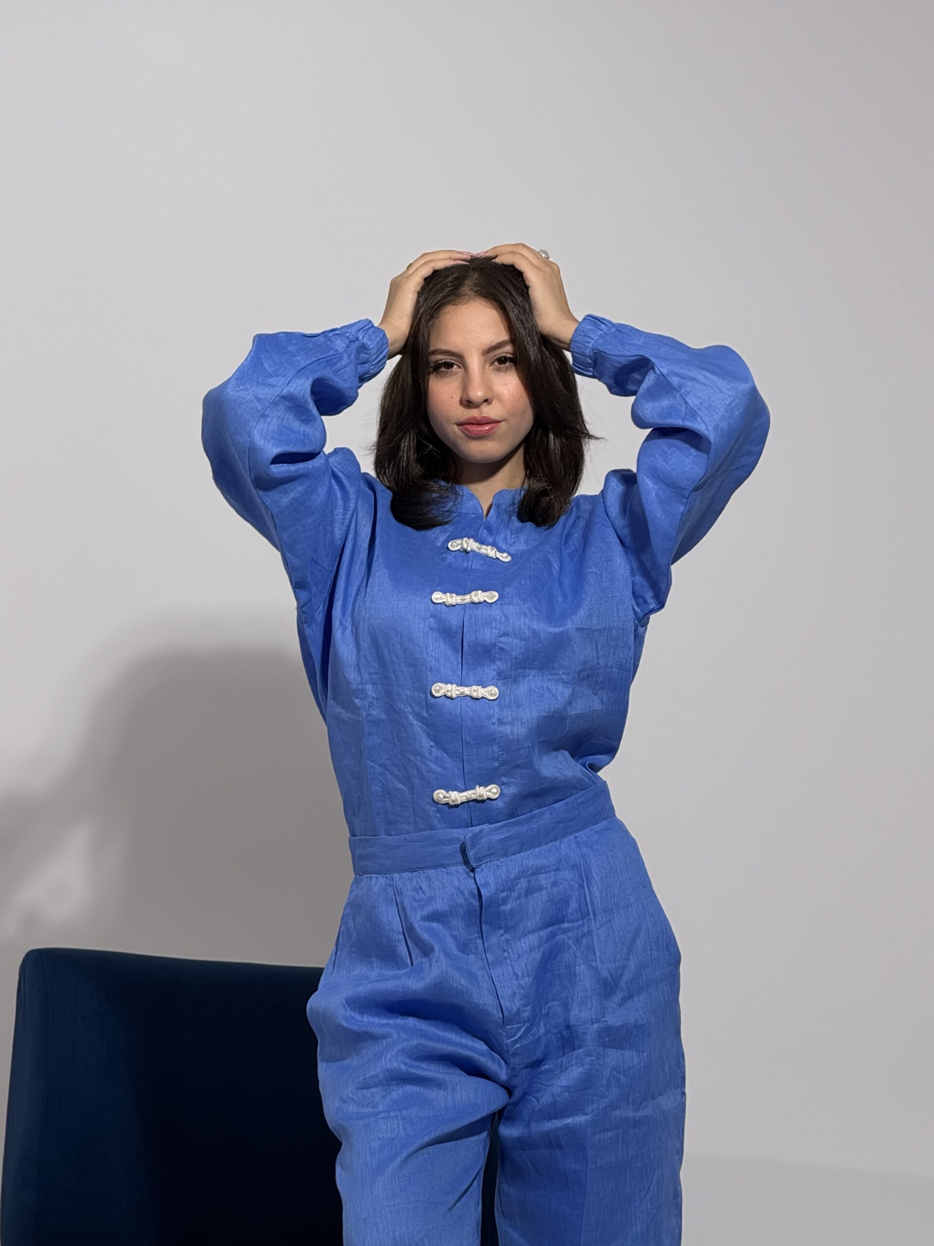 Royal Blue Linen Set