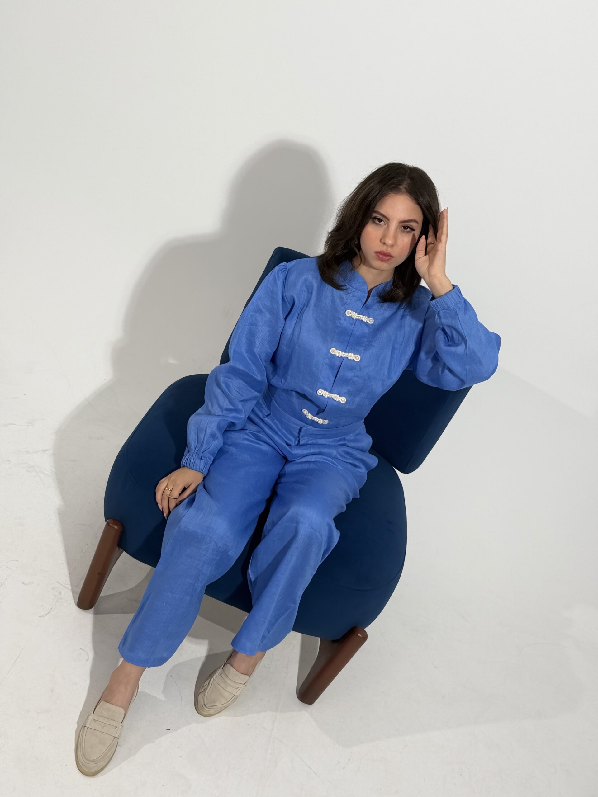 Royal Blue Linen Set